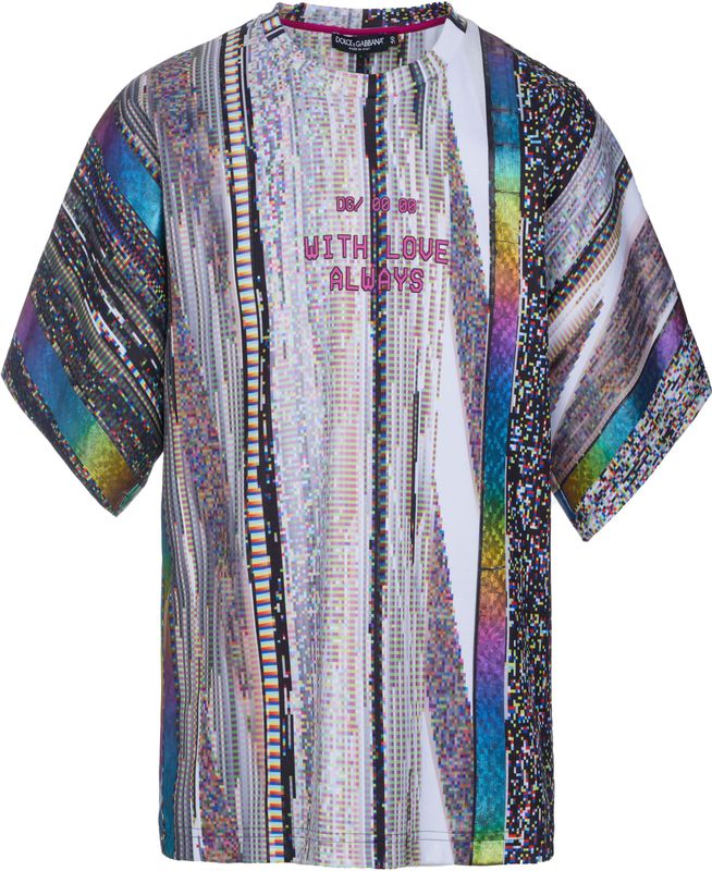 Dolce & Gabbana - T-shirt - Oversized - Metallic Uiterlijk - Korte Mouw