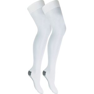 Set van 2 anti-slip dij hoge anti-embolie kousen - Wit
