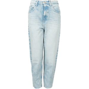 Tommy Hilfiger - Loose-fit Jeans - Blauw - Katoen - Mom Fit - Zeer Hoge Taille