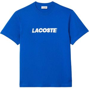 Lacoste Heren Zwaar Katoenen T-Shirt (Blauw/Wit)