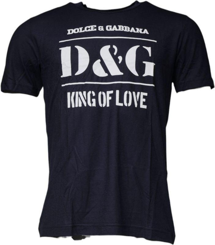 Dolce & Gabbana - T-shirt - Blauw - Korte Mouwen - Regular Fit