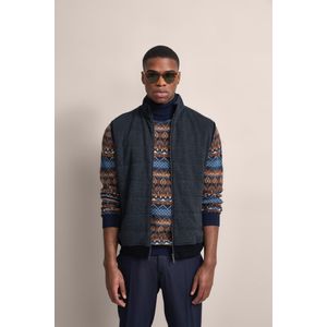 Lichtgrijs Sweatvest - Steekzakken - Ritssluiting - Met Quilten - Regular Fit