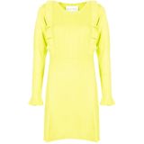 Silvian Heach - Midi-jurk - Groen - Geplooid Patroon en Ruches aan de Voorkant