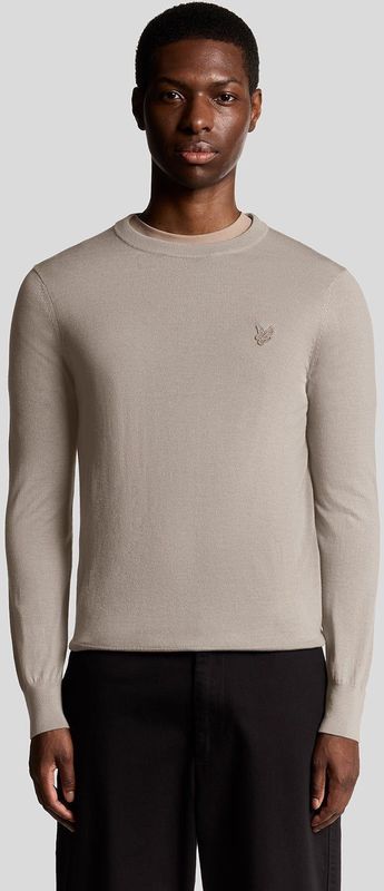 Lyle & Scott Merinowol Trui met Ronde Hals - Bruin