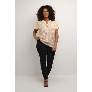 Blouse met korte mouwen Regular fit White/Orange Graphic Dots white orange