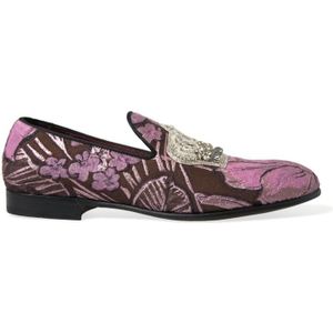 Bloemen Crystal Loafers Met Print Versieringen