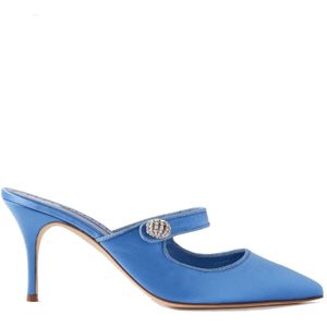 Manolo Blahnik - Camparimu Jewel - Muiltjes - Zwart - 100% Zijde
