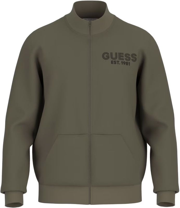 Guess - Sweatjack - Heren - Met Opstaande Kraag - Praktische Steekzakken