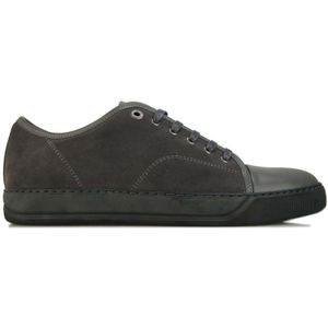 Men's Lanvin Matt Toe Cap Sneakers In Grey - Maat 44