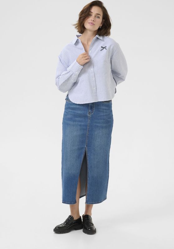 Shirt met lange mouwen Baggy fit Blue/White Stripe blue white