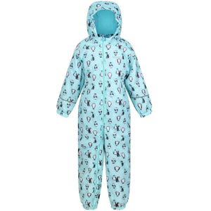 Regatta Kinder/Kinderen Printed Splat II Hooded Regenpak (Koel Aqua) - Maat 4-5J / 104-110cm