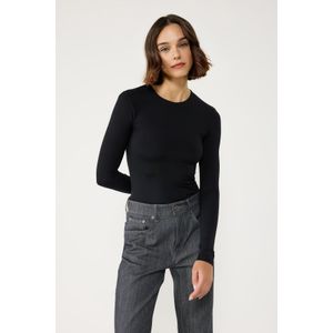 T-shirt - Effen - Katoen - Lange Mouwen - Normale Pasvorm