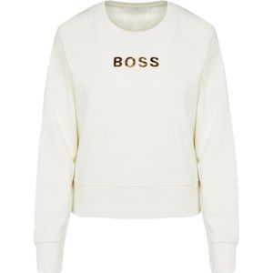 Women's Hugo Boss Elia Crew Neck Sweatshirt In White - Maat XS