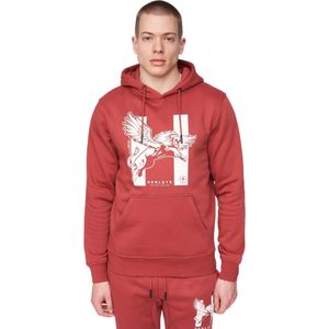 Henleys Heren Curveball Hoodie (Diep rood)