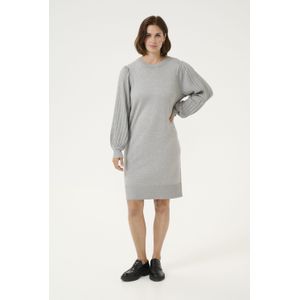 Kaffe - KA Lone - Gebreide Jurk - Lichtgrijs - Knielengte - Losse Pasvorm