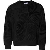 Velvet Print Ronde Hals Sweatshirt