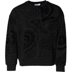Velvet Print Ronde Hals Sweatshirt