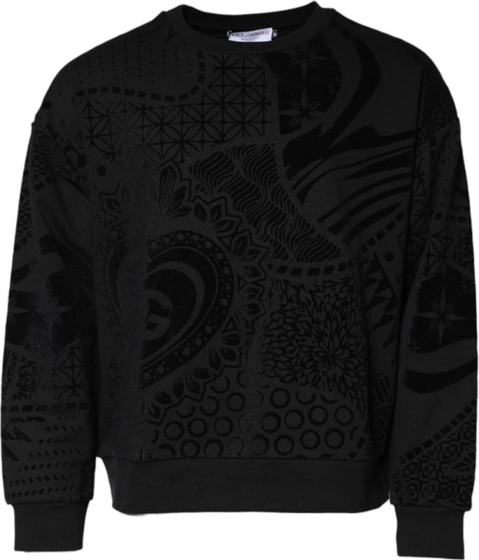Velvet Print Ronde Hals Sweatshirt