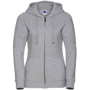 Russell Dames/Dames Authentic Full Zip Hoodie (Licht Oxford Grijs)