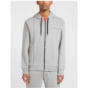 Men's Armani Exchange Line Print Full-Zip Hoody in Grey