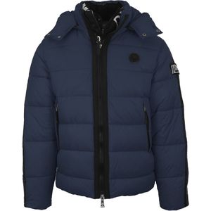 Plein Sport Padded Small Circular Logo Navy Blue Jacket