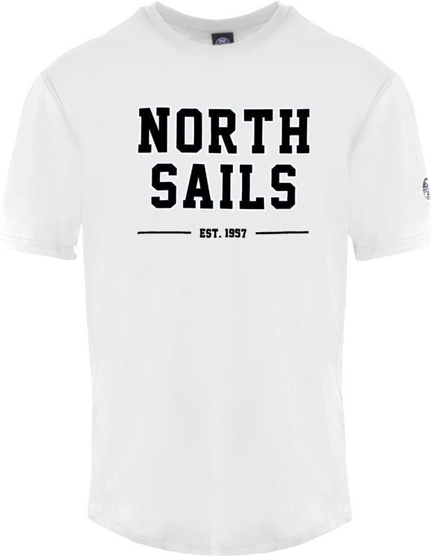 North Sails - T-shirt - Wit - Katoen - Korte Mouwen