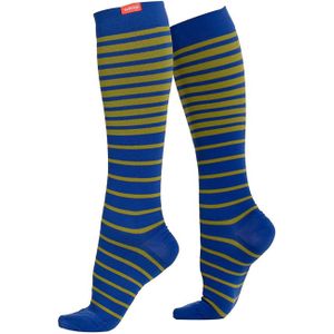 Brede nylon 30-40 mmhg gegradueerde compressiesokken - Blue & Moss
