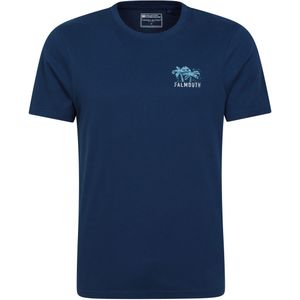 Mountain Warehouse Heren Falmouth bedrukt organisch T-shirt (Marine)