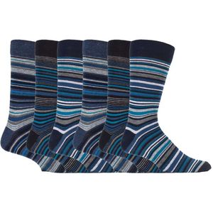 Set van 6 herensokken met gestreept katoen, rijk aan casual kleding - Leicester