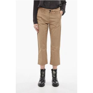 Corduroy broek met wijde pijpen in beige