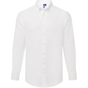 Premier Heren Supreme Oxford Formeel Overhemd Met Lange Mouwen (Wit)