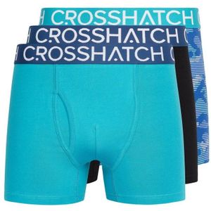 Crosshatch Heren Payso Boxershorts (Pack of 3) (Teal)