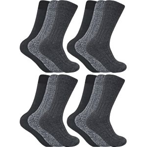 Sock Snob - 12 Paar Heren Wollen Wandelsokken - Grijs