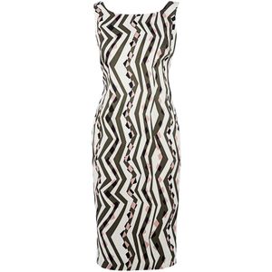 Conquista Fashion - Rechte Jurk - Mouwloos - Crèmekleurig - Aansluitend Silhouet