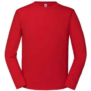 Fruit Of The Loom Heren Iconic T-shirt Met Lange Mouwen (Rood) - Maat XS