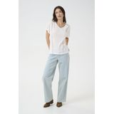 T-shirts - Wit - Cream Shirt - Losse Pasvorm - Kwartmouw