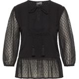 Dreimaster - Blouseshirt - Zwart - Dames - 3/4 Mouwen