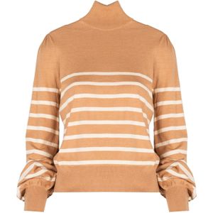 Liu Jo - Dames Trui - Bruin - Gebreide Stof - Fitted