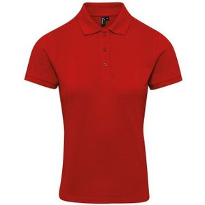 Premier Dames/dames Coolchecker Plus Piqu Polo met CoolPlus (Rood)