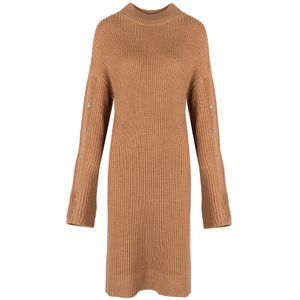 Liu Jo - A-lijn Jurk - Bruin - Ronde Halslijn - Midilengte