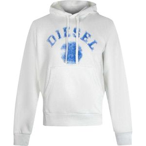 Diesel Heren Faded Logo Hoodie (Wit)
