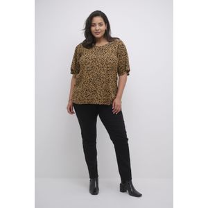 Blouse met lange mouwen Regular fit Cocoa Créme/Java Leopard Print