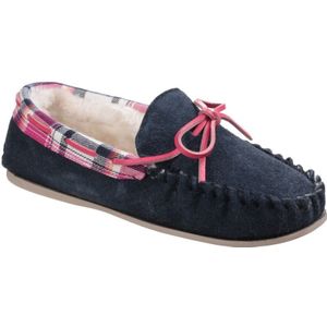 Cotswold Dames/Dames Kilkenny Klassiek Bont Gevoerde Mocassinslippers (Marine) - Maat 39