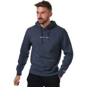 Men's Tommy Hilfiger Straight Logo Hoody in Navy