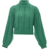 Mymo - Jumper - Gebreide Trui - Groene - Coltrui-ontwerp met Kabelbreisel