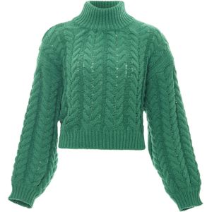 Mymo - Jumper - Gebreide Trui - Groene - Coltrui-ontwerp met Kabelbreisel