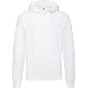 Fruit Of The Loom Unisex Volwassenen Klassiek Sweatshirt met capuchon (Wit)