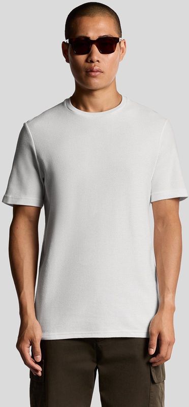 Jacquard Dobby Brei T-Shirt