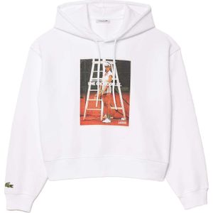 Lacoste Dames/Dames Oversized Hoodie met print (Wit)