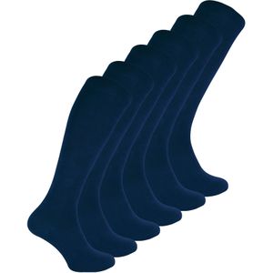 Sock Snob - 6 Paar Multipack Dames Extra Lange Bamboe Sokken Ademende Kniekousen - Marine
